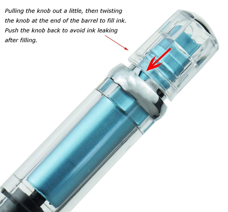 Lanxivi Yongsheng 3008 Piston Fountain Pen EF Extra Fine Nib,Transparent SilverTrim 4 Colors Set - Image 3